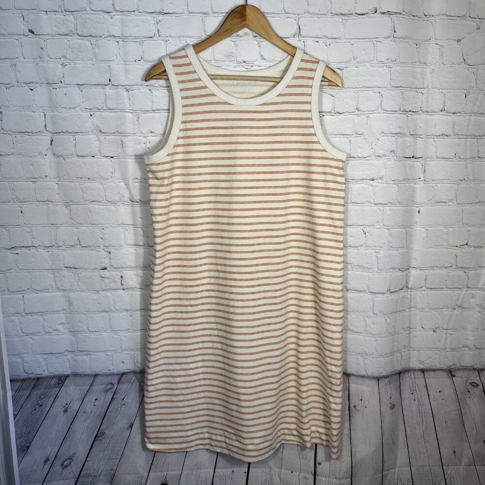 American Giant Women's Muscle Tee Tshirt Dress Cork Stripe ‎ Size Medium NWOT